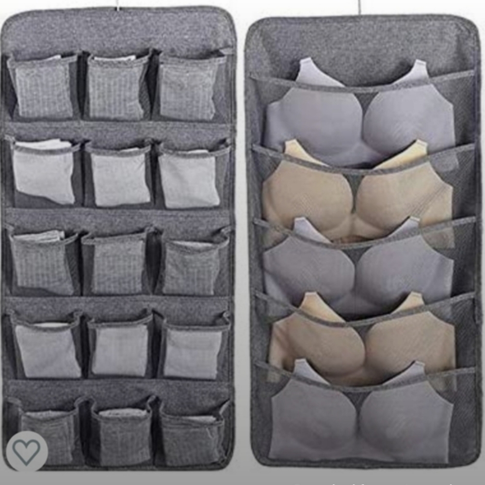Hanging Closet Organizer with Pockets - Gray